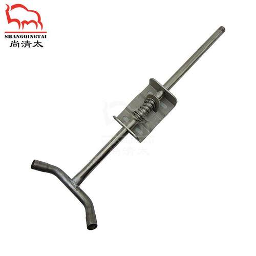 双头猪用饮水管带固定板高度可调节水管猪用喝水配件不锈钢管