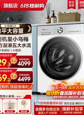 小天鹅小乌梅3洗衣机家用全自动水魔方12KG大容量滚筒洗烘干一体