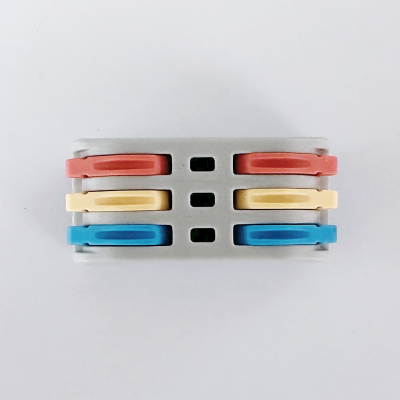 50只装彩色SPL-3三位电线连接器快速接线端子对接头三进三出