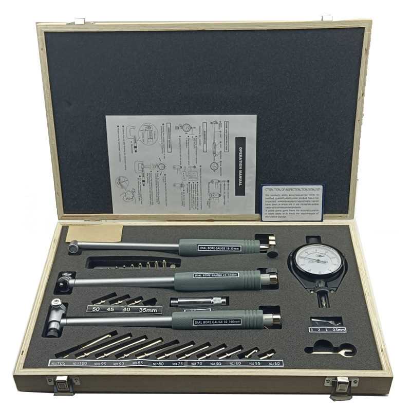 内径百分表千分内孔测量工具一套高精度量表内经量缸表头18-160mm