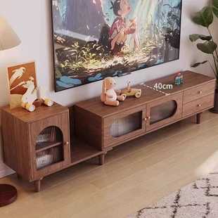 中古电视柜客厅家用复古实木家具收纳储物柜小户型电视柜茶几组合