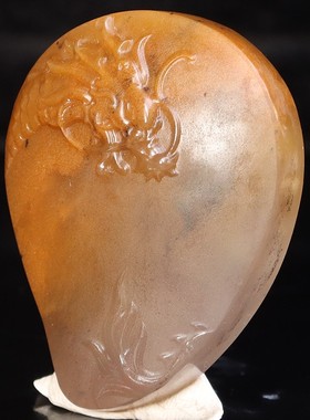 天然35*45*11mm27g玉石挂件桂林鸡血玉石贵妃料黑底红男士龙