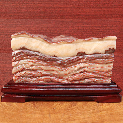 天然石材奇石摆件猪肉石33*19*4cm5883g五花肉桌面装饰雕刻石摆件