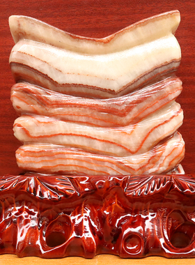 猪肉石五花肉奇石摆件天然石材桌面装饰雕刻石摆件17*19*6cm3045g