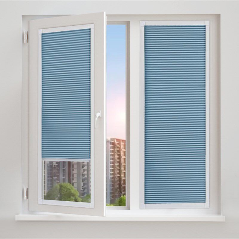 精品内开窗百叶窗帘免打孔蜂窝帘厨房化妆室内嵌式窗帘遮光遮阳蜂