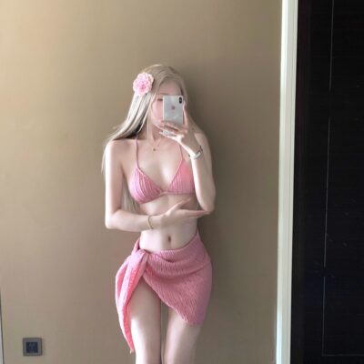 AYSTUDIO泳衣女比基尼三件套性感纯欲风高级感小胸聚拢显瘦泡温泉