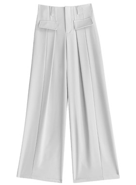 黑色阔腿裤女春秋新款高腰垂感西装裤宽松休闲显瘦拖地直筒长裤子