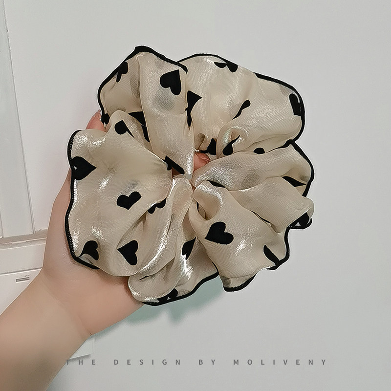 气质丸子头大肠发圈女时尚大号米白头绳发饰纱质扎头发绳皮筋头饰,节庆用品/礼品,文化创意手环,淘宝优惠券,粉丝福利购,淘宝优惠卷