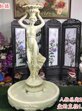 欧式天使流水艺术喷泉花园别墅酒店影楼喷水池雕塑工艺婚礼摆件
