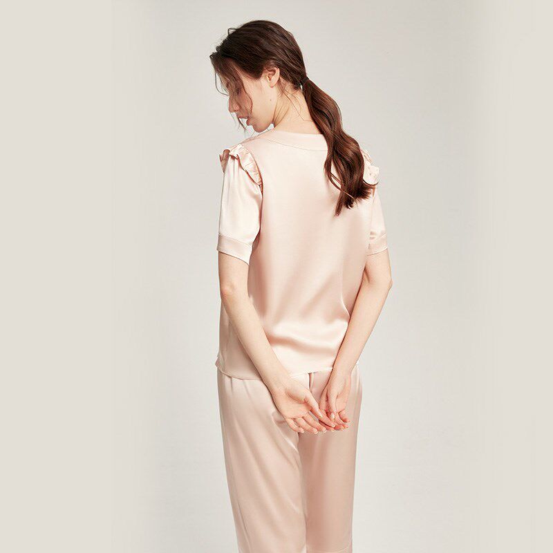 珊目尔真丝睡衣套装女短袖长裤真丝高级感家居服2025夏季薄款睡衣