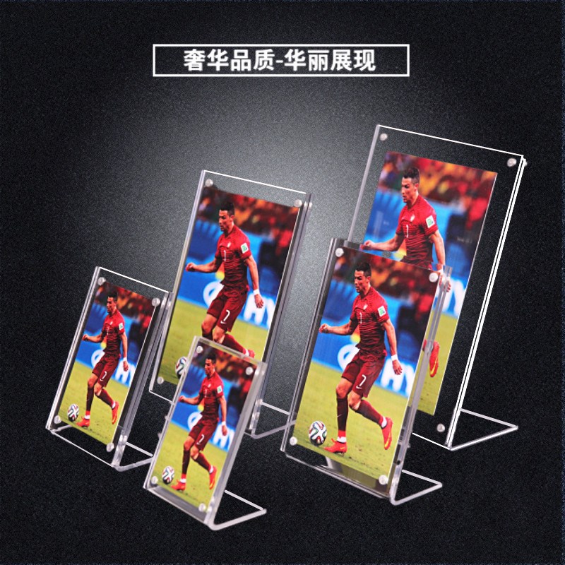 亚克力小卡展示架3寸拍立得照片相框磁铁裱框7寸收纳桌面透明摆台