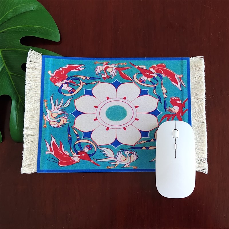 敦煌藻井滑鼠垫莫高窟壁画餐垫茶杯垫复古反弹隔热杯垫旅游纪念品