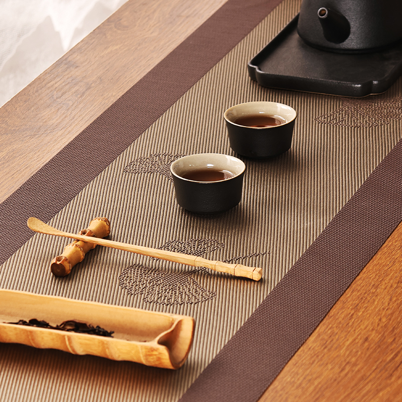 国风茶席新中式禅意茶垫桌旗桌布防水茶桌垫布国风茶盘垫茶台茶旗