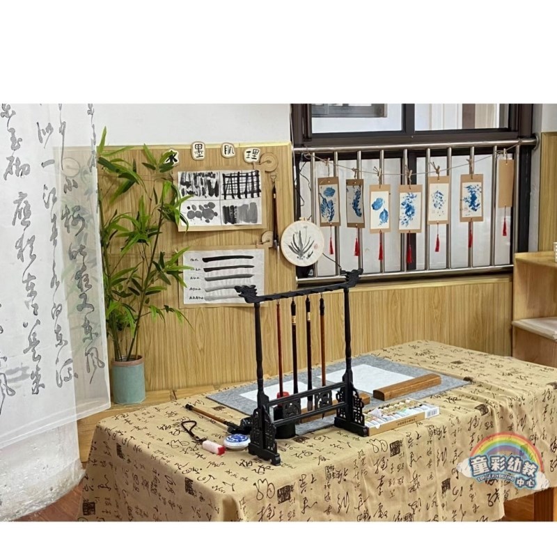 新中式中国风幼儿园环创教室走廊装饰书法国潮材料创意字画图片