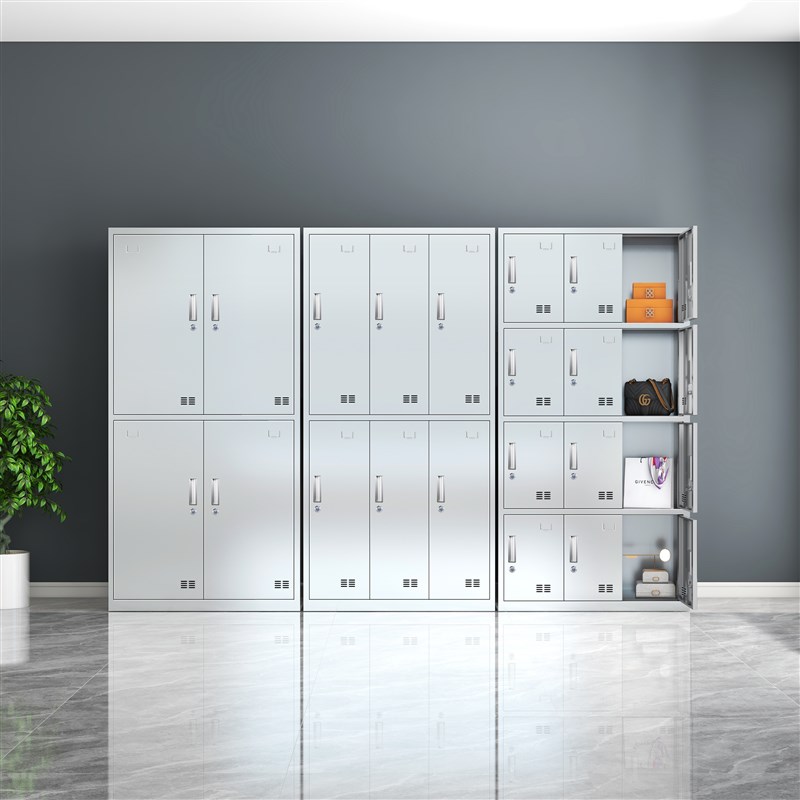 不锈钢更衣柜二门四门六门员工浴室储物多门柜食堂餐厅水杯清洁柜