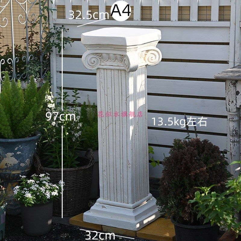 欧式方形罗马柱子摆件落地复古做旧白色花架底座婚庆布置婚纱背景,家居饰品,落地摆件,淘宝优惠券,粉丝福利购,淘宝优惠卷