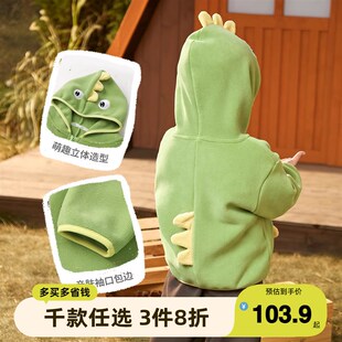 男童摇粒绒外套秋冬女童童装儿童加绒棉衣AB婴儿衣服加厚宝宝冬装