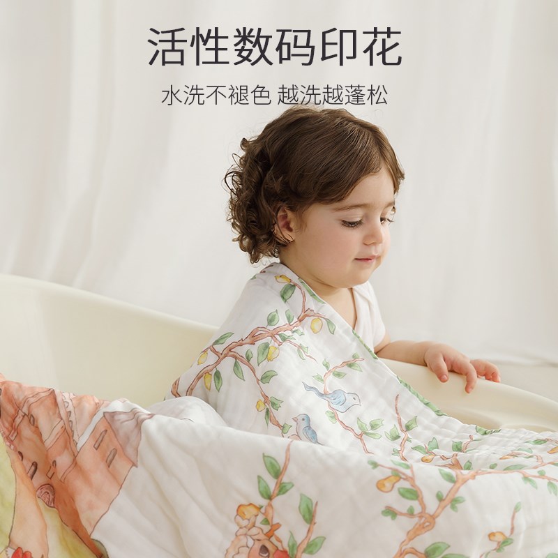 婴儿纱布浴巾纯棉宝宝新生儿童浴巾超软吸水包巾洗澡全棉泡泡纱