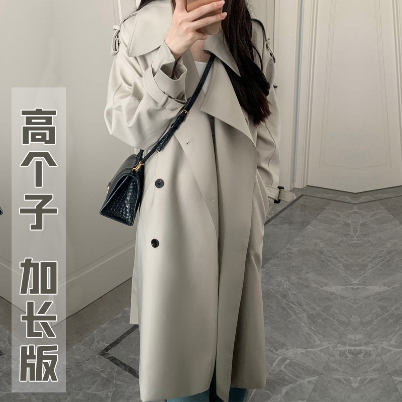 高个子加长版风衣外套女到脚踝2023新款超长175高级感过膝大衣秋