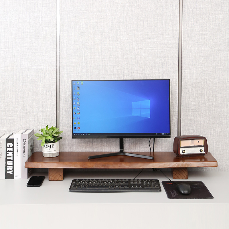 电脑显示器增高架桌面收纳垫高底座原木置物架实木电视屏幕增高台