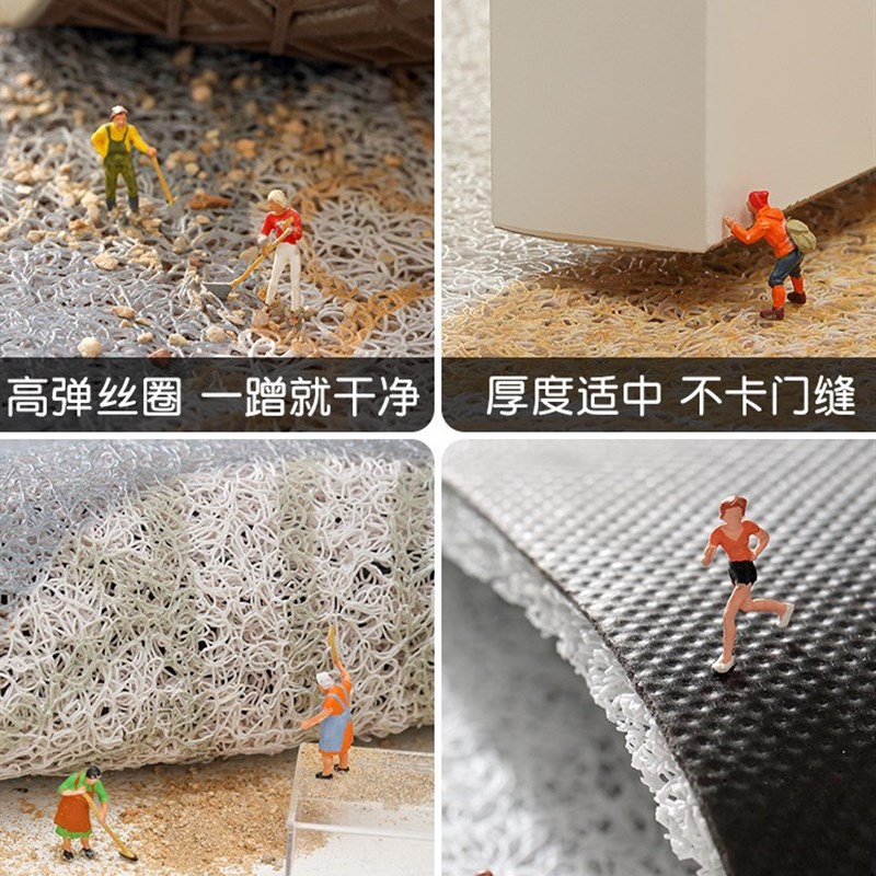 美式丝圈格子入户门垫蹭土免洗玄关地垫高级感网红地毯可定制裁剪