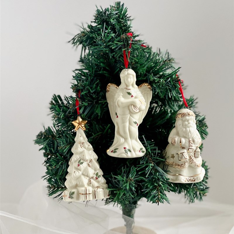 出口单 圣诞小可爱冬叶青圣诞树圣诞老人天使小挂件