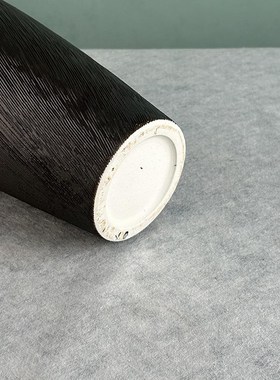 北欧复古雕刻黑色陶罐陶瓷干花花瓶摆件家居客厅禅意插花粗陶花器