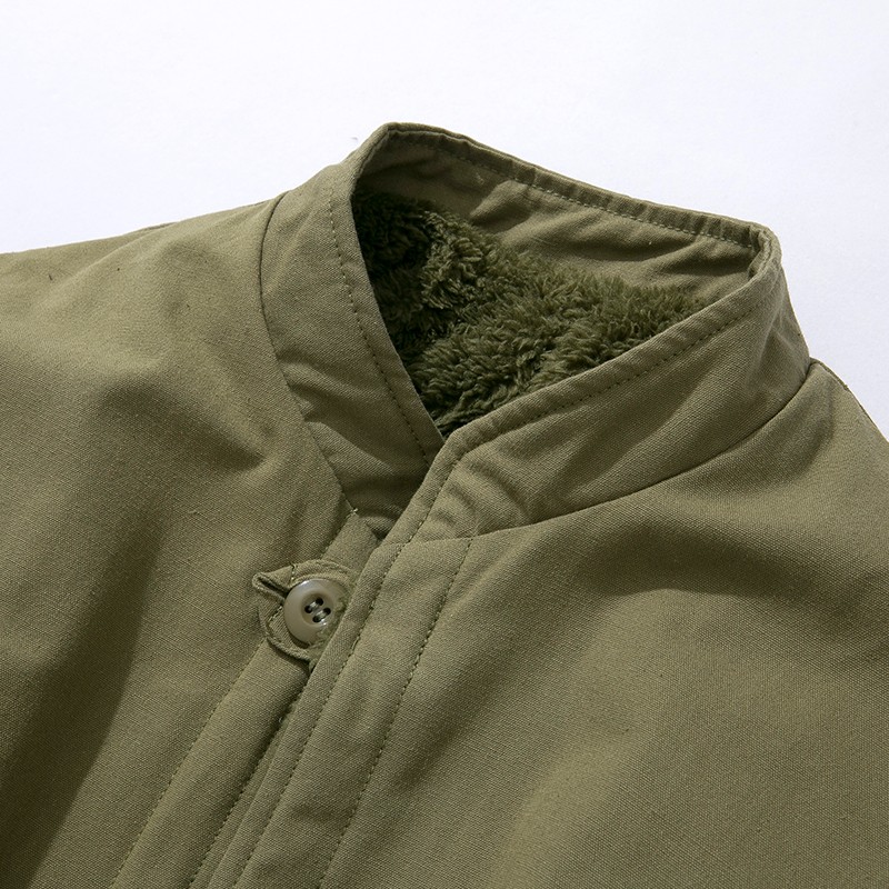 ANG2 BOUTIQUE/两面穿 加厚珊瑚绒 复古男工装中长款立领棉衣外套