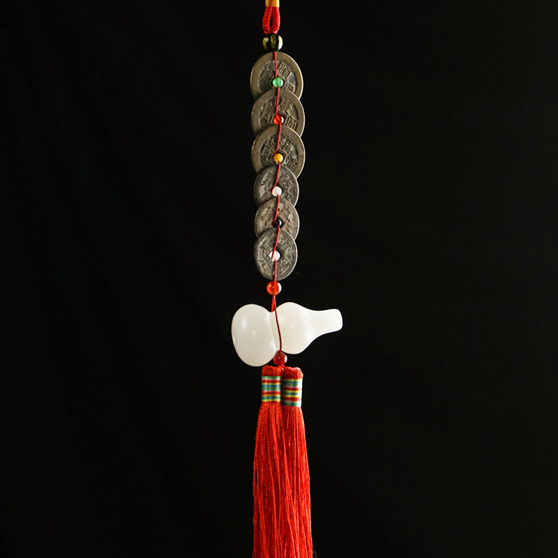 五帝钱真品铜钱白玉葫芦十帝钱六帝古币压门槛纯铜门对门厕所卧室