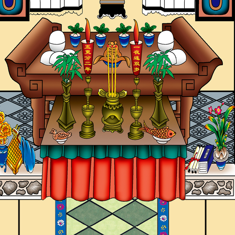 不褪色老式布供奉老祖宗家谱挂画卷轴家堂轴子族宗谱祖先牌位家普