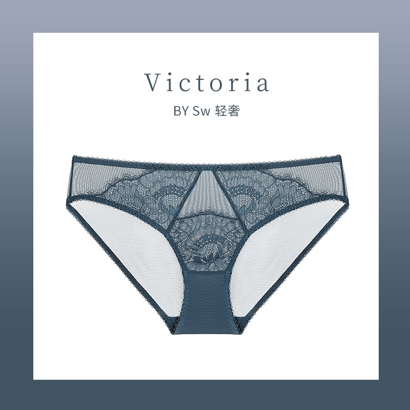 内裤女夏季薄款法式性感蕾丝镂空蝴蝶结半透明透气低腰提臀三角裤