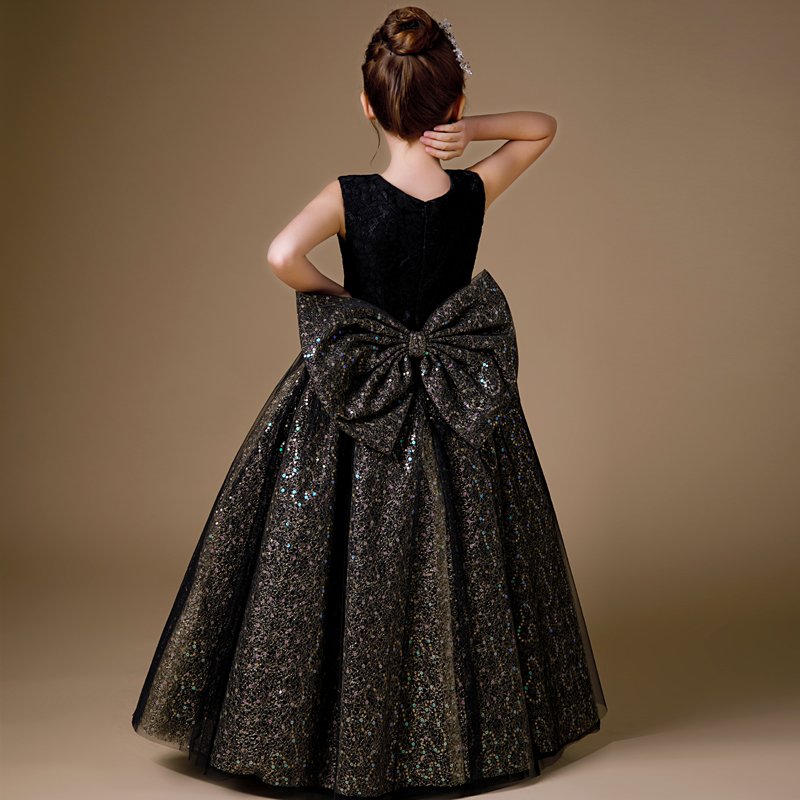 儿童钢琴管弦乐演奏礼服女大童小提琴合唱团主持人演出晚礼服长款