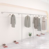 货架落地式 服装 侧挂壁挂式 不锈钢拉丝童装 挂衣架 店展示架上墙女装