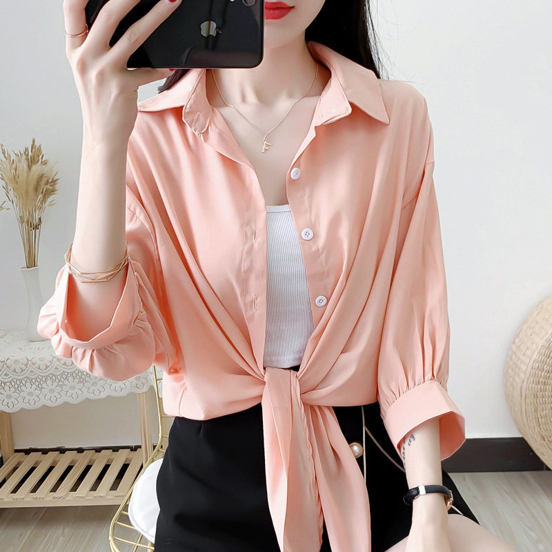 有领子的配裙子披肩外搭缎面空调衫配吊带小开衫夏季防晒衣女短款