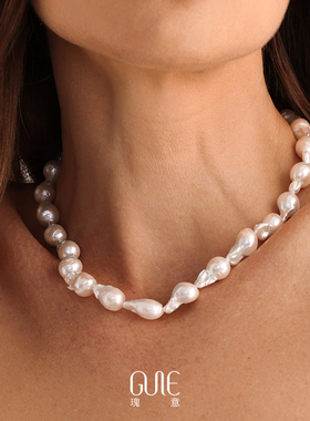 瑰意巴洛克银拉丝叶扣项链2025新款时尚高级感小众设计百搭锁骨链