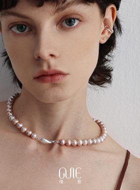 瑰意天然淡水珍珠925银项链2025新款时尚小众设计高级感锁骨链