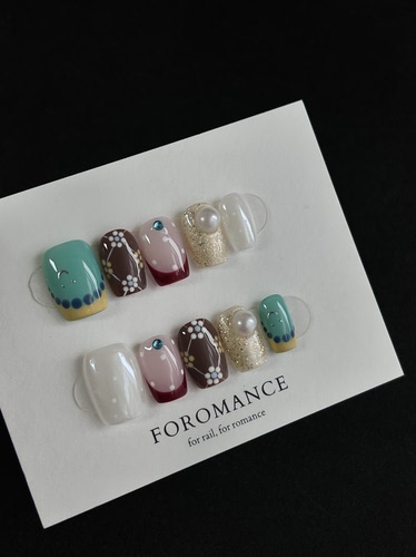 Foromance.【珍珠庄园】清新撞色+复古风格 短方甲型