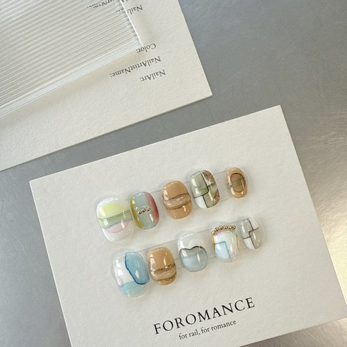 Foromance.【印象派】艺术家系列 色彩流动 穿手工穿戴甲日常短甲