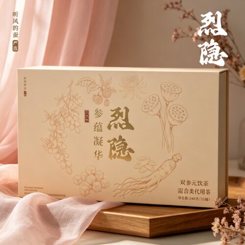 烈隐【听风的蚕】双参元饮茶16g*15罐 参蕴凝华 养生组合代用茶