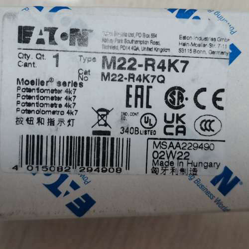 议价电位器M22-R1K，M22-R4K7，M22-R4