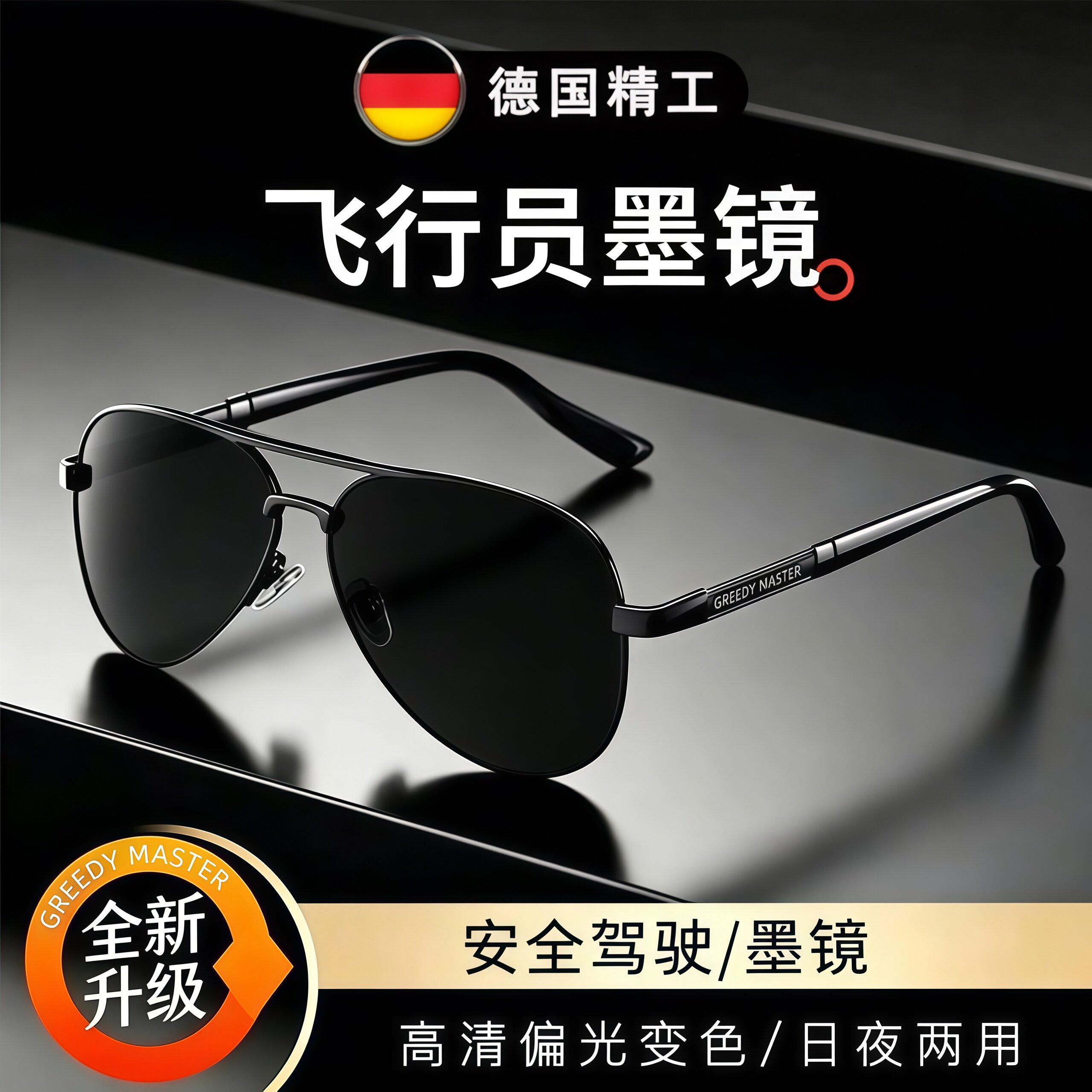 德国偏光太阳眼镜男款防紫外线墨镜司机驾驶开车专用变色钓鱼日夜