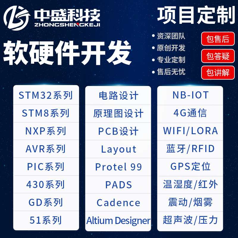 stm32单片机设计定 做程序电路嵌入式仿真电子软硬件开发代编中盛