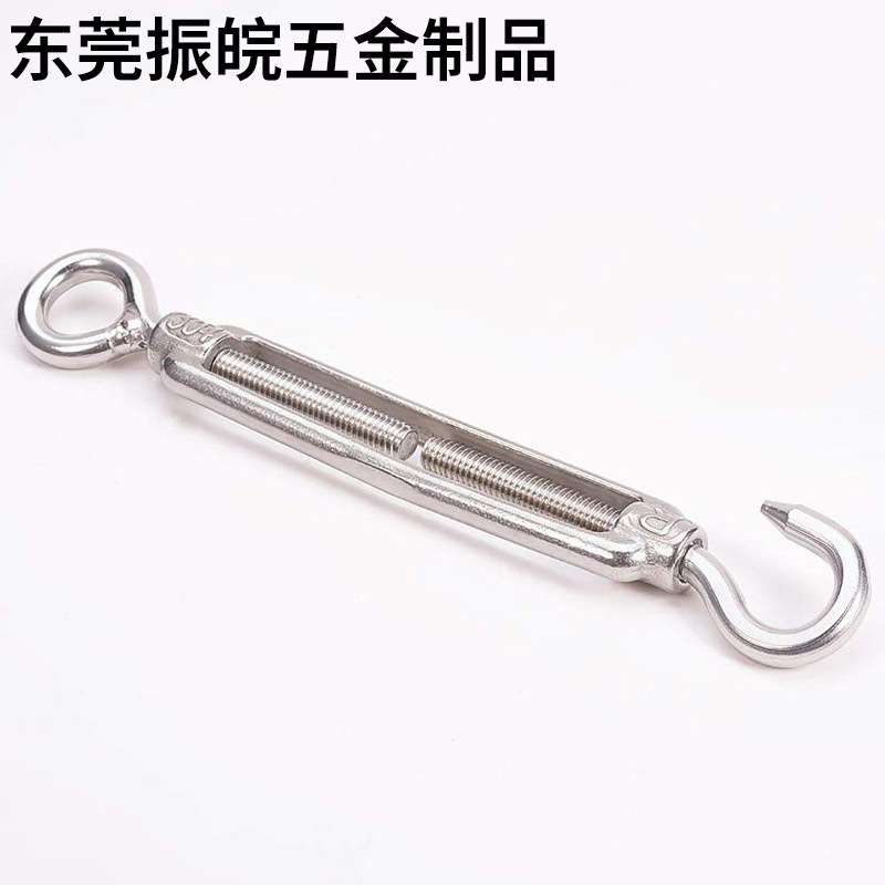 304不锈钢花篮螺丝 钢丝绳链条收紧器 开体花篮挂钩 船用索具 M24