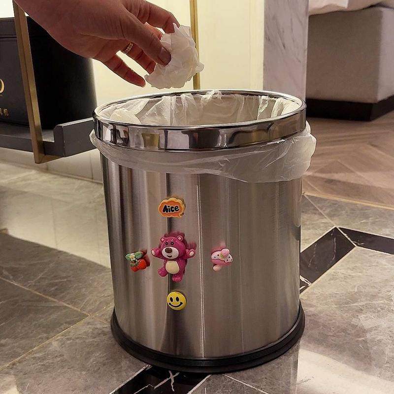 不锈钢垃圾桶家用高档轻奢极简金属大容量客厅卧室厨房无盖卫生桶,家庭/个人清洁工具,垃圾桶,淘宝优惠券,粉丝福利购,淘宝优惠卷