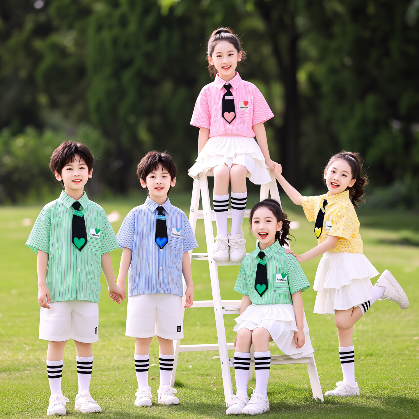 六一幼儿园班服校服毕业照服装学院风儿童演出服小学生朗诵合唱服