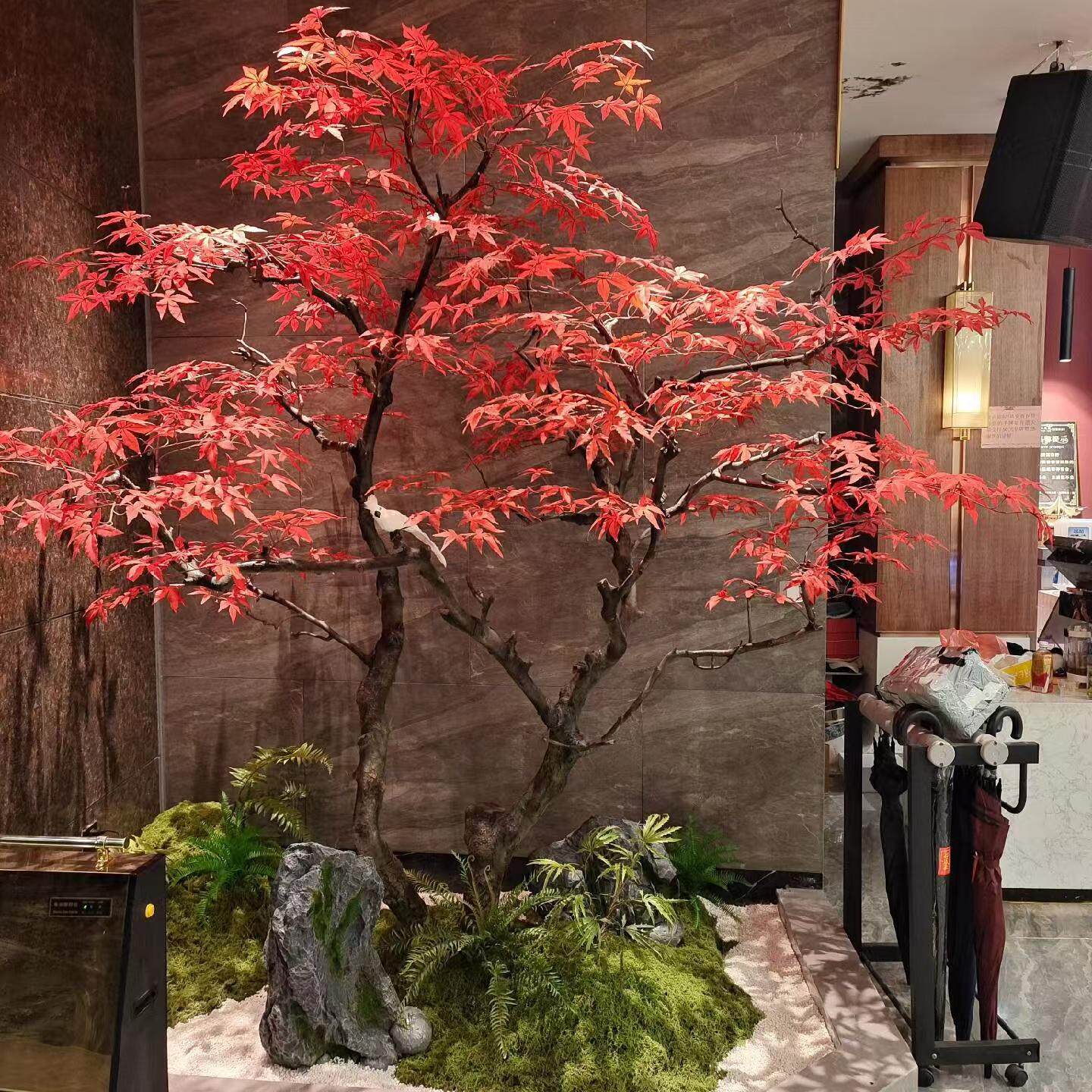 仿真红枫树定做红枫造型树大型装饰枫叶树榕树仿真树造景橱窗落地