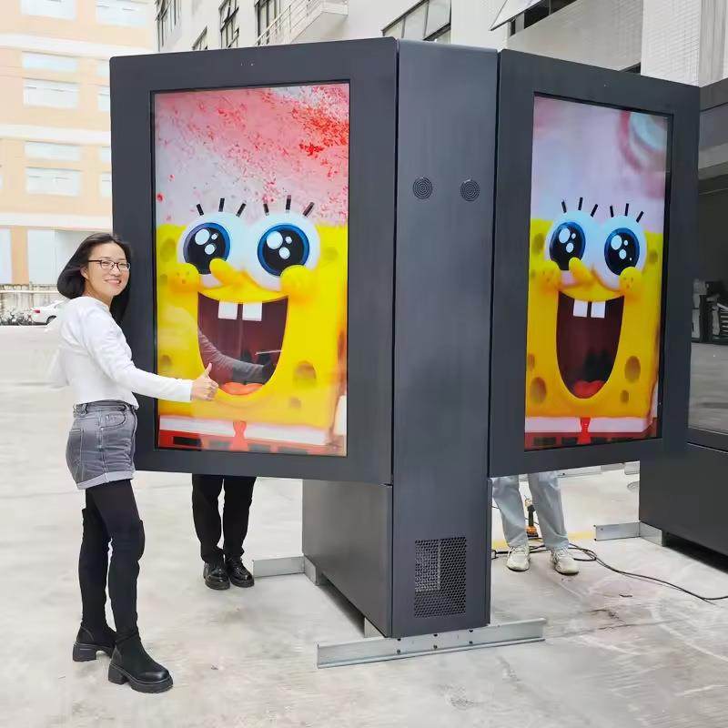 本狮65英寸立式广告机户外双屏液晶显示屏防水高亮数字标牌一体机