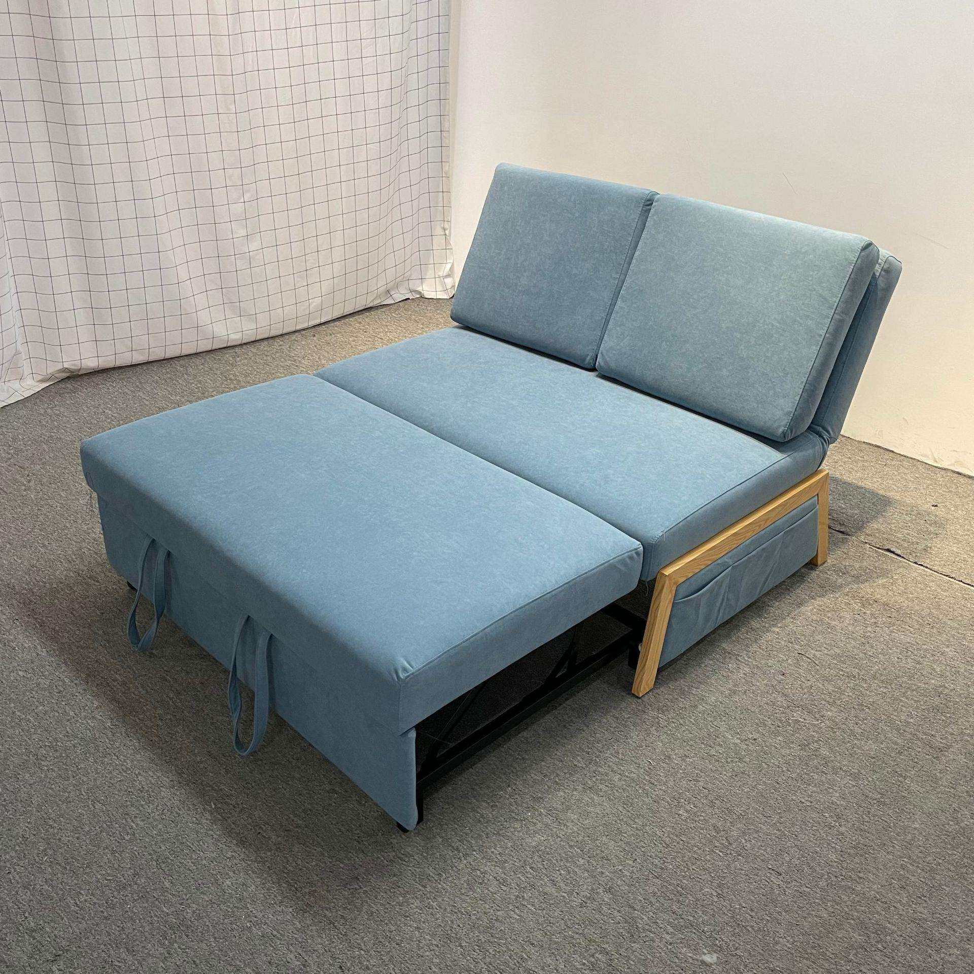 现代简约科技布沙发床单人可折叠出租房小户型客厅阳台多功能梳化