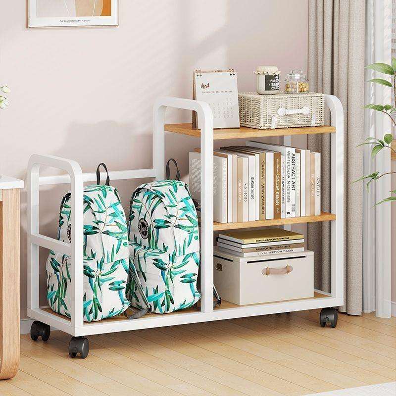 文件收纳架桌边置物架办公桌书桌旁可移动书架办公室工位小推车滑