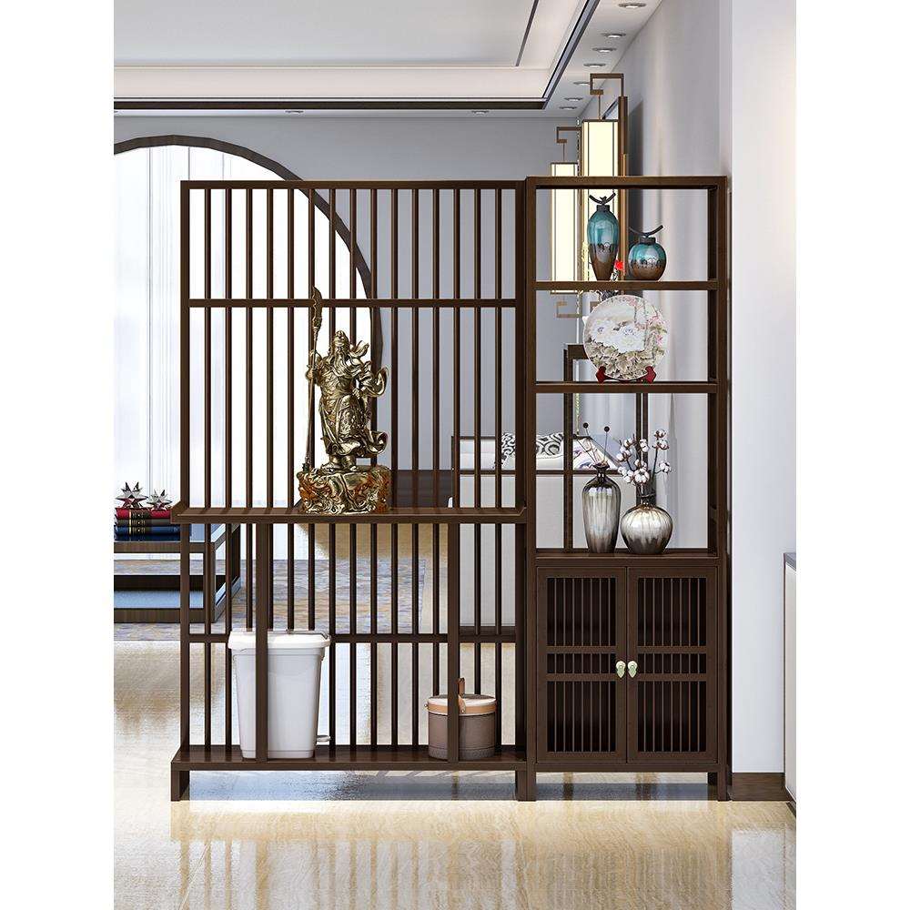 新中式屏风隔断进门客厅遮挡装饰摆件置物架办公室入户玄关柜组合